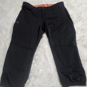 womens black under armor softball pants medium